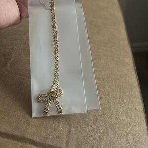 Elegant Gold Bow Pendant Necklace
